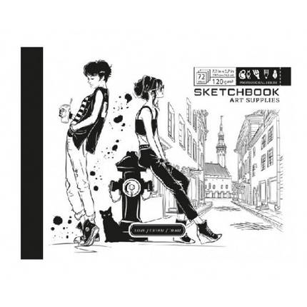 Скетчбук 197х145 мм 36 аркушів папір офсет 120 г/м2 чисті арк.палітурка картон диз.21361, фото 1