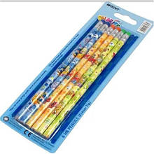 Олівці MARCO 1000ЕВ - 6BL графітові з гумкою НВ круглі набір 6шт блістер (1/24/288)