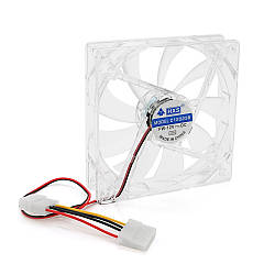 Кулер корпусний 12025 DC sleeve fan 4pin - 120*120*25мм, 12V/0,15A, 1900об/хв, Blue