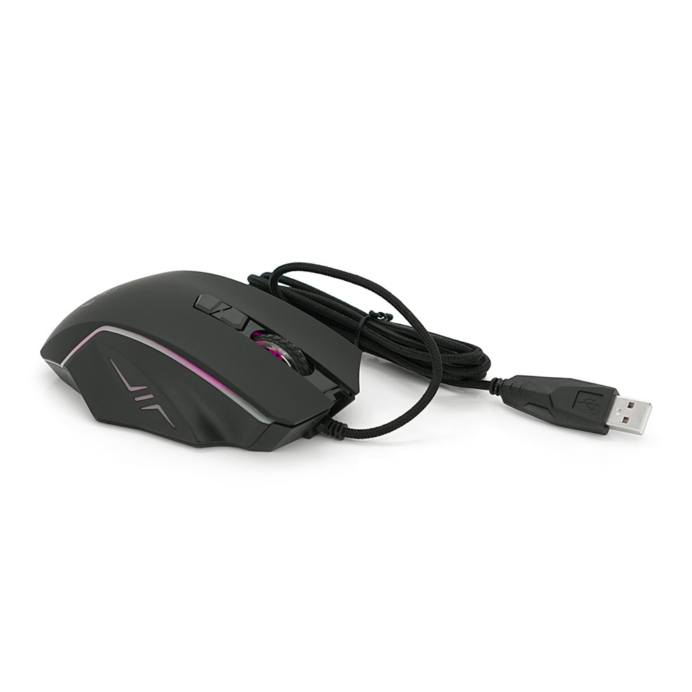 Провідна миша iMICE X4, 8 кнопок, 7200 DPI, Led Lighting, 1,3 м, чорна, сумісна з Win/Mac, артикул 34737