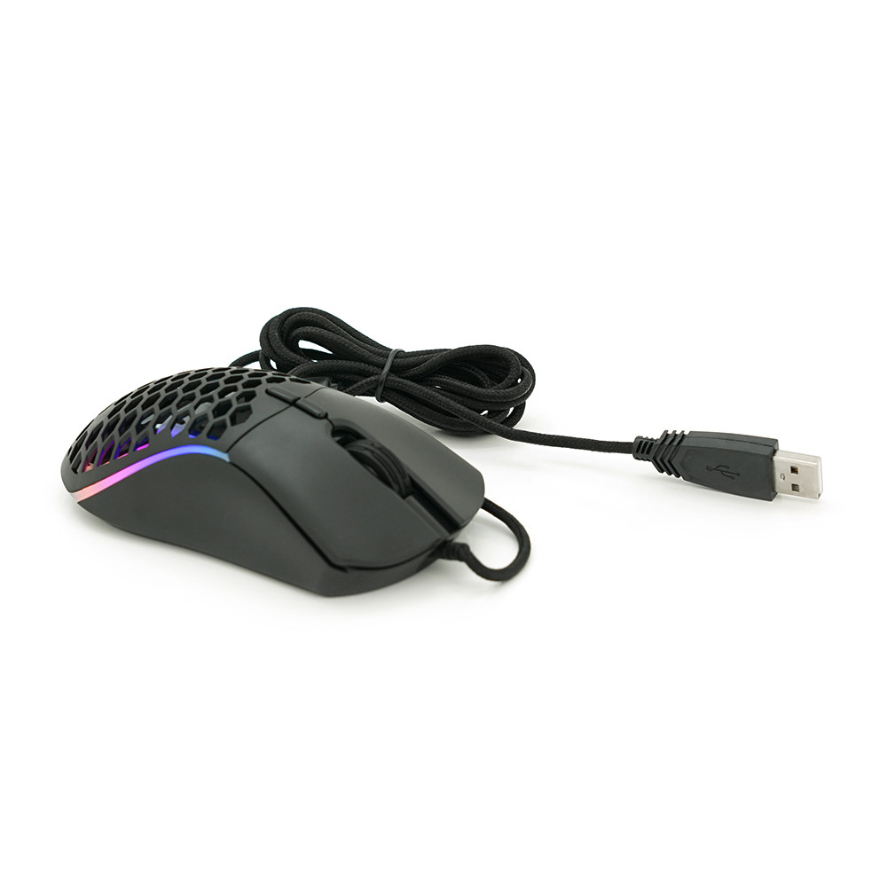 Провідна миша iMICE T60, 7 кнопок, 1200-7200 DPI, LED підсвічування, 1,8 м, чорна, для Windows та Mac, артикул 34728