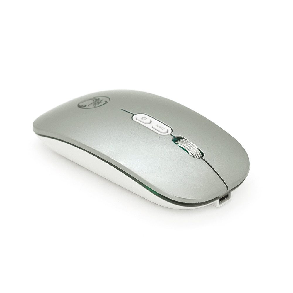 Бездротова миша iMICE E-1400, 5 кнопок, 800/1200/1600 DPI, 2.4GHz, до 10м, для Windows і Mac, срібляста