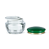 Банка пластикова прозора 40 мл з зеленою кришкою (банка+кришка+вкладиш), фото 2