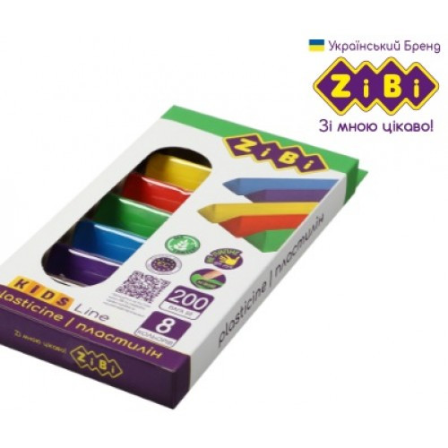 Пластилін Zibi 8 кол 6226 200г Kids Line ТРИКУТНИЙ (1/12/96)