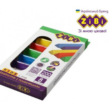 Пластилін Zibi 8 кол 6226 200г Kids Line ТРИКУТНИЙ (1/12/96), фото 1
