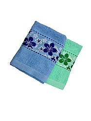 Набір рушників 2 шт (Махра) | Рушники для обличчя та рук "Квіти" | 50х100 см