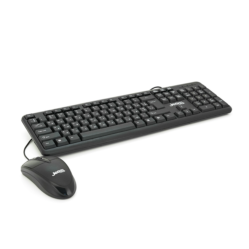 Комплект провідної клавіатури та миші JEDEL G10, USB, англійська/російська розкладка, артикул 34129