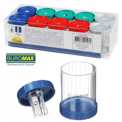 Точилка BUROMAX 4758 пластик. з контейнером 1 відділ. (10), фото 1
