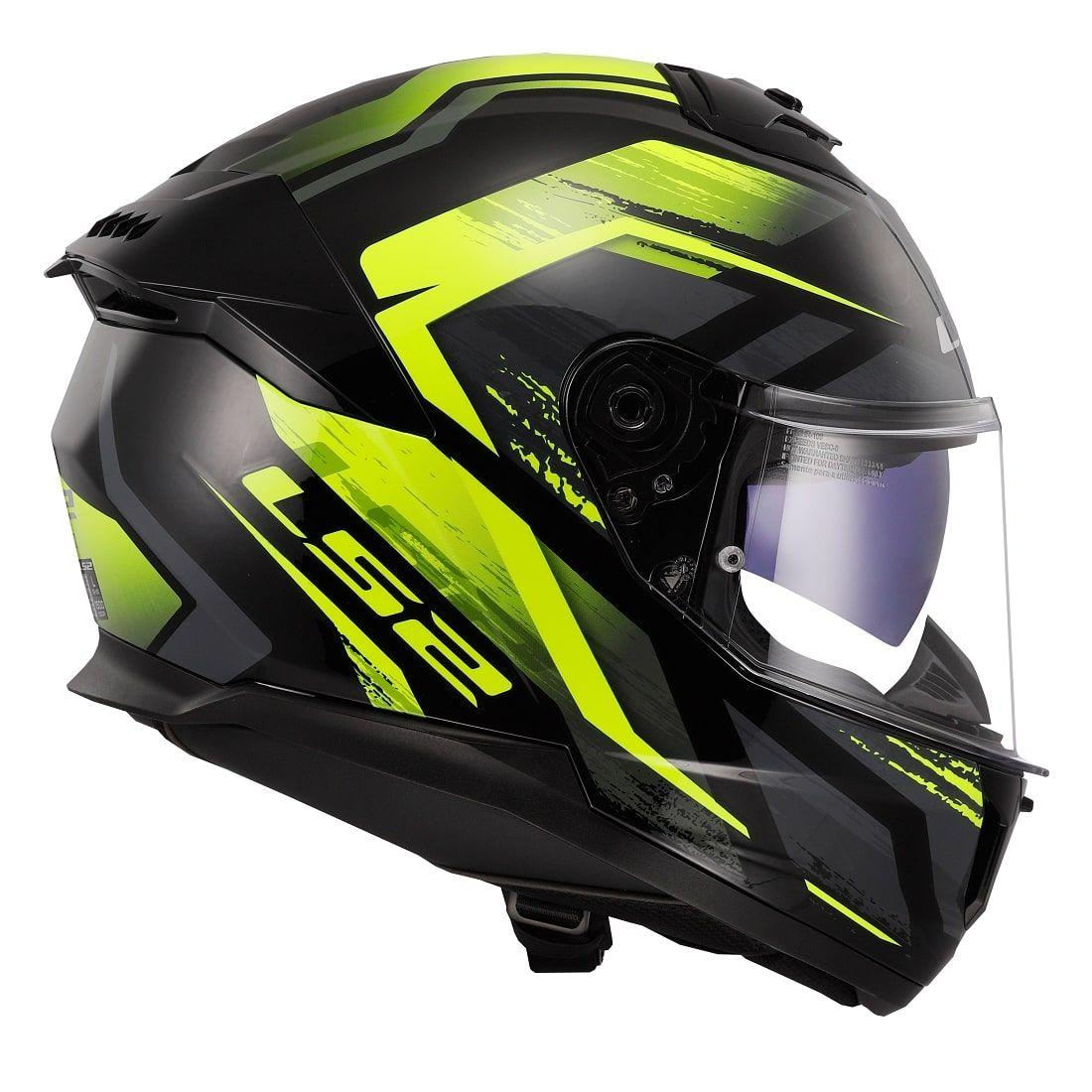 Мото шолом LS2 FF808 Stream 2 Fury Black Hi-Vis Yellow, фото 1