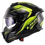 Мото шолом LS2 FF808 Stream 2 Fury Black Hi-Vis Yellow, фото 7