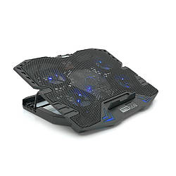 Підставка під ноутбук IceCoorel K5, 10-15", 1*125mm 1400±10% RPM + 4*70mm 2500±10%RPM, корпус пластик+алюміній, 2xUSB2.0,