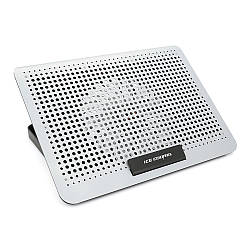 Підставка для ноутбука IceCoorel A18, 10-15.6", 1*180mm 580±10% RPM, корпус пластик+алюміній, 2xUSB 2.0, 350x225x26mm, Silver,