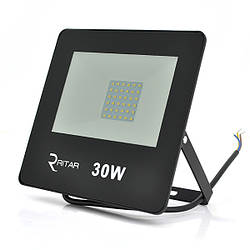 Прожектор LED RITAR RT-FLOOD30A, 30W, 2400Lm, 6500K, IP65, чорний, SMD2835, 141x106x28mm, Ra>70