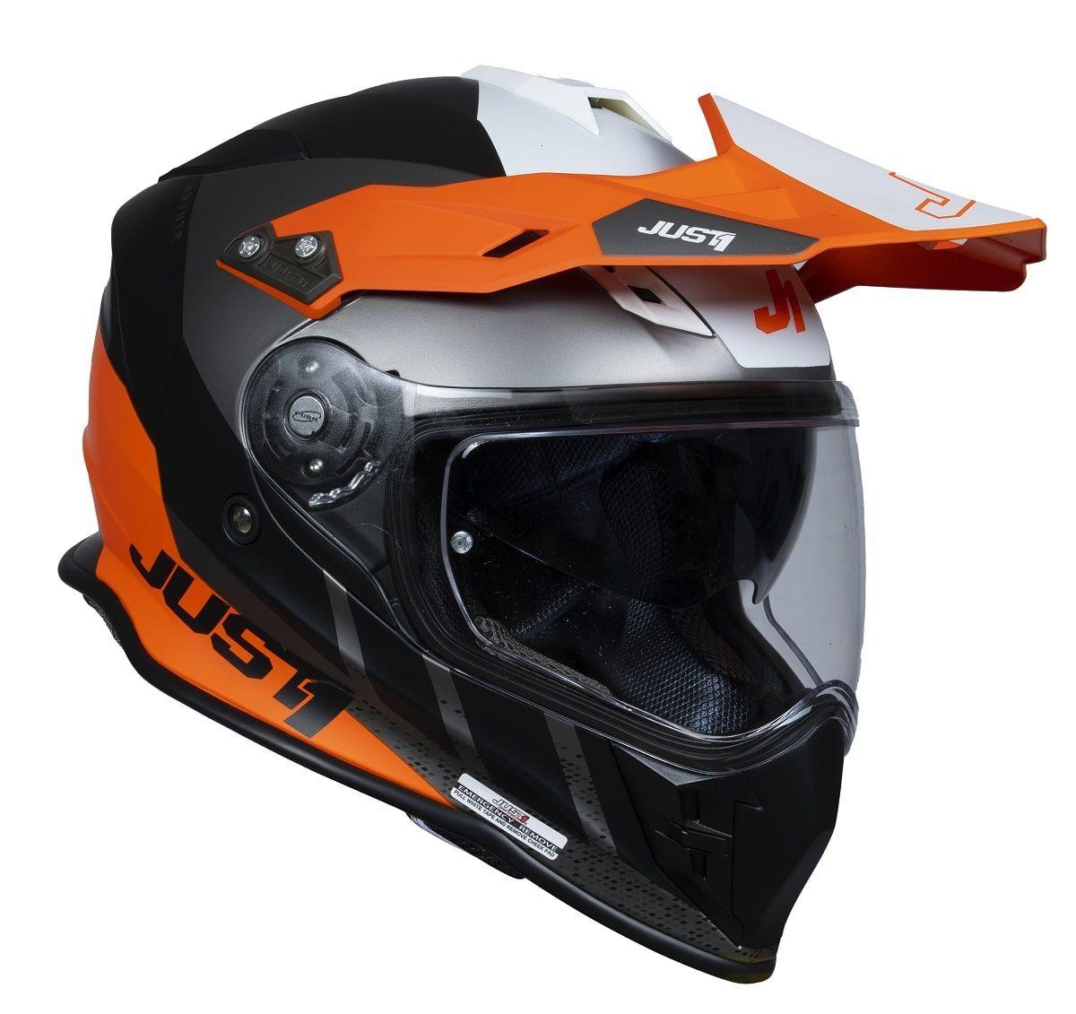Мотошолом Just1 J34 Pro Outerspace Fluo Orange Black, фото 1