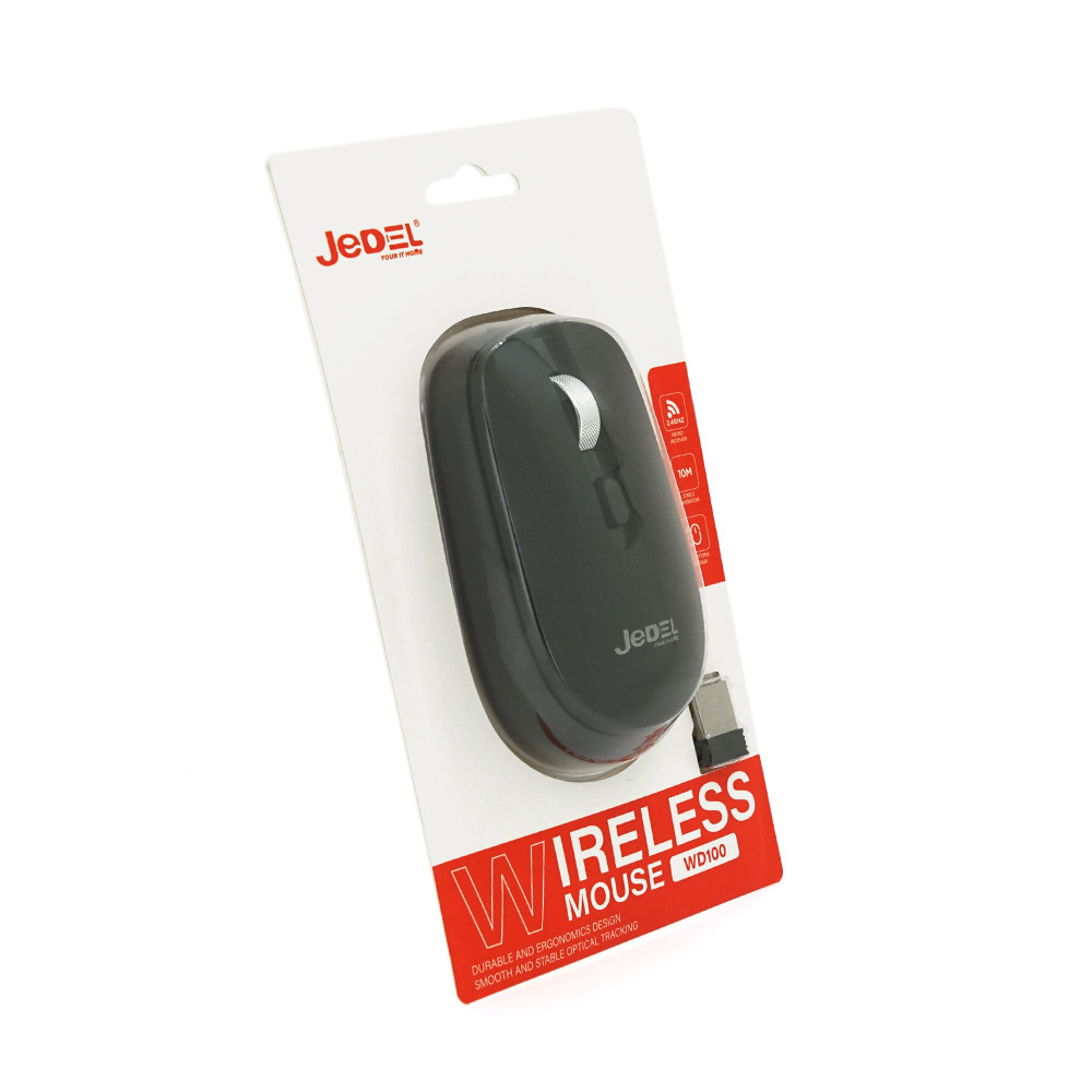Бездротова миша JEDEL WD100, 1200-1600 DPI, чорна, 2.4GHz + Bluetooth 5.0, артикул 31089