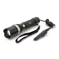 Ліхтар підстовбурний Watton WT-040, 1LED CREE Q5, 3W, 3 режими, кабель з кнопкою, ZOOM,18650 /ААА/6800mah, Black, IP40, СЗУ+АЗУ,
