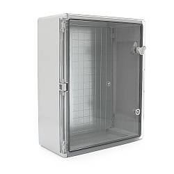 Бокс міцний з ABS пластику з монтажною панеллю 500х400х180, з прозорими дверцятами, IP65