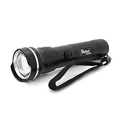 Ліхтар ручний Watton WT-010, 1LED CREE Q5, 3W, 5 режими, ZOOM,18650/3200mah, Black, IP40, СЗУ під 2 акб, 180х45х34мм, BOX