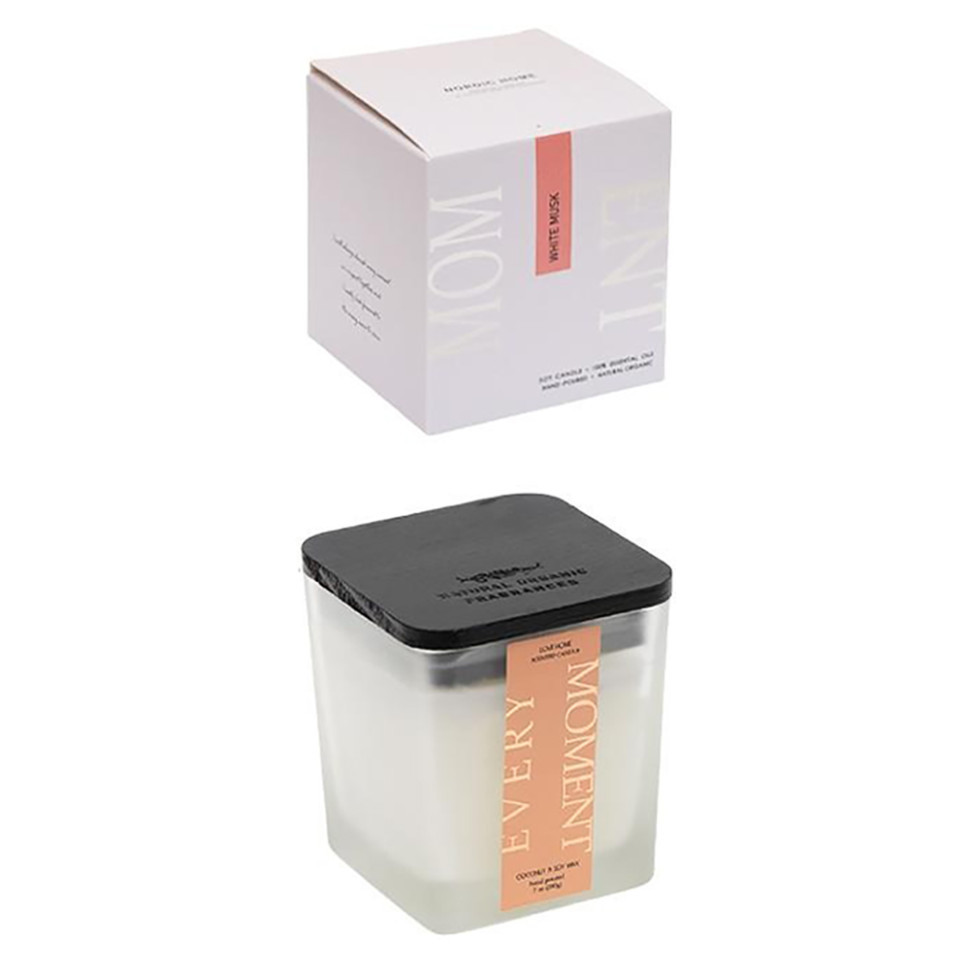 Ароматична свічка "Love home" AXW2027-2(White Musk) у скляному стакані з кришечкою, фото 1