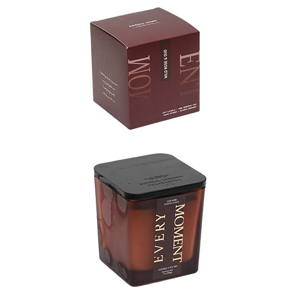 Ароматична свічка "Love home" AXW2027-3(Wild Rose) у скляному стакані з кришечкою, фото 1