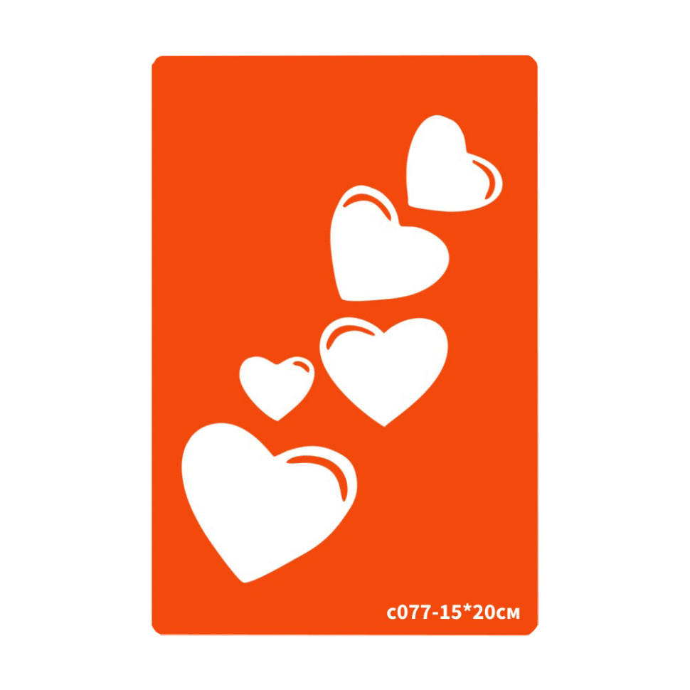 Трафарет для біо-тату Сердечко c077-15*20см, розмір 15х20см, фото 1