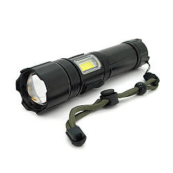 Ліхтар ручний Voltronic XHP70-XST1821, 1LED Cree XHP50.2, 19W, бічний світлодіод, 7 режими, ZOOM,18650/ААА /2600mah, Black, IP40,