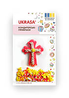 Цукрова прикраса "Пасхальний хрестик з посипкою" №1, червоний