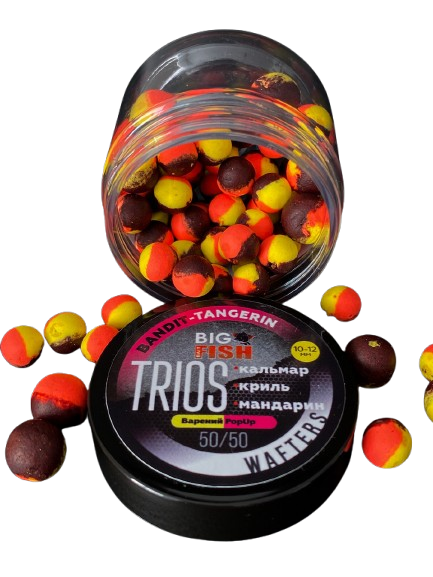 Бойл Вафтерс Big Fish Baits TRIOS BANDIT (кальмар, криль, мандарин), 10-12 мм,БФБ2503, фото 1