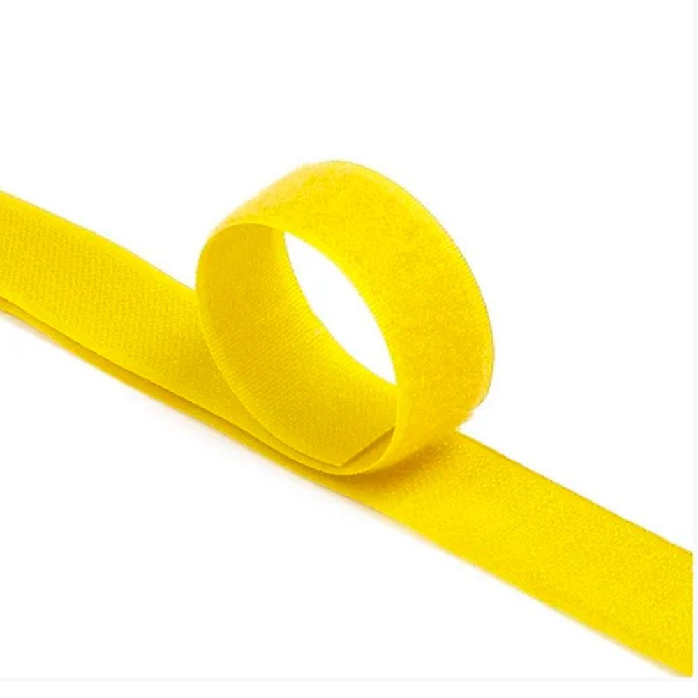 Стяжки на липучці 15мм, жовті, рулон 45м, артикул 20723, ціна за рулон, висока міцність.