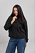 Жіноча демісезонна куртка чорна No 156 ( р. 48-54; L-3XL), фото 10