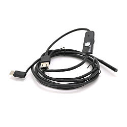 Ендоскоп 3 в 1 MicroUSB/PC HD, жорсткий провід 2м, артикул 17458, для перевірки важкодоступних місць.
