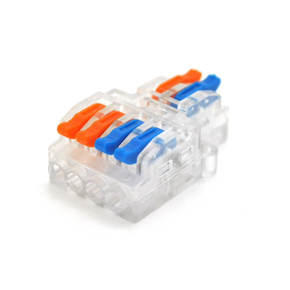 Клемна колодка PCT-424 з нажимними зажимами 2х4-жильна, 400V/32A, прозора, артикул 21743