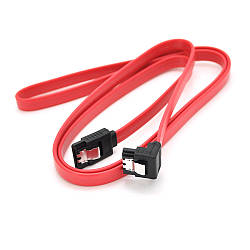 Кабель VEGGIEG ST310 SATA 3.0, 1м, загнутий з защіпкою, червоний, артикул 19661 для передачі даних