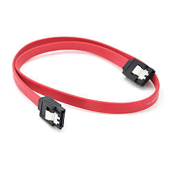 Кабель VEGGIEG ST304 SATA 3.0, 1м, загнутий з защіпкою, червоний, артикул 19660 для передачі даних