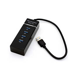 Хаб USB 3.0 UH-303, 4 порту, підтримка до 1TB, Black, Blister
