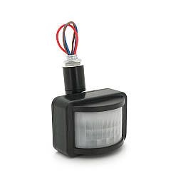 Датчик руху, 180 °, відстань макс. 12м, 220V, макс. навантаження 100Вт, Black