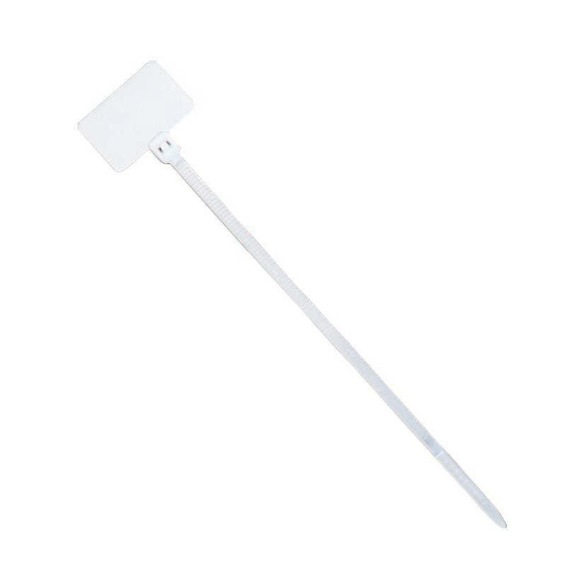 Стяжки нейлонові з маркером 2х100 мм білі (1000 шт), артикул 21151, для проводів, температурний діапазон -35°C до +85°C.