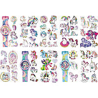 Набір тимчасових перебивних дитячих тату наклейок єдиноріг 10 шт (NR0251_1)