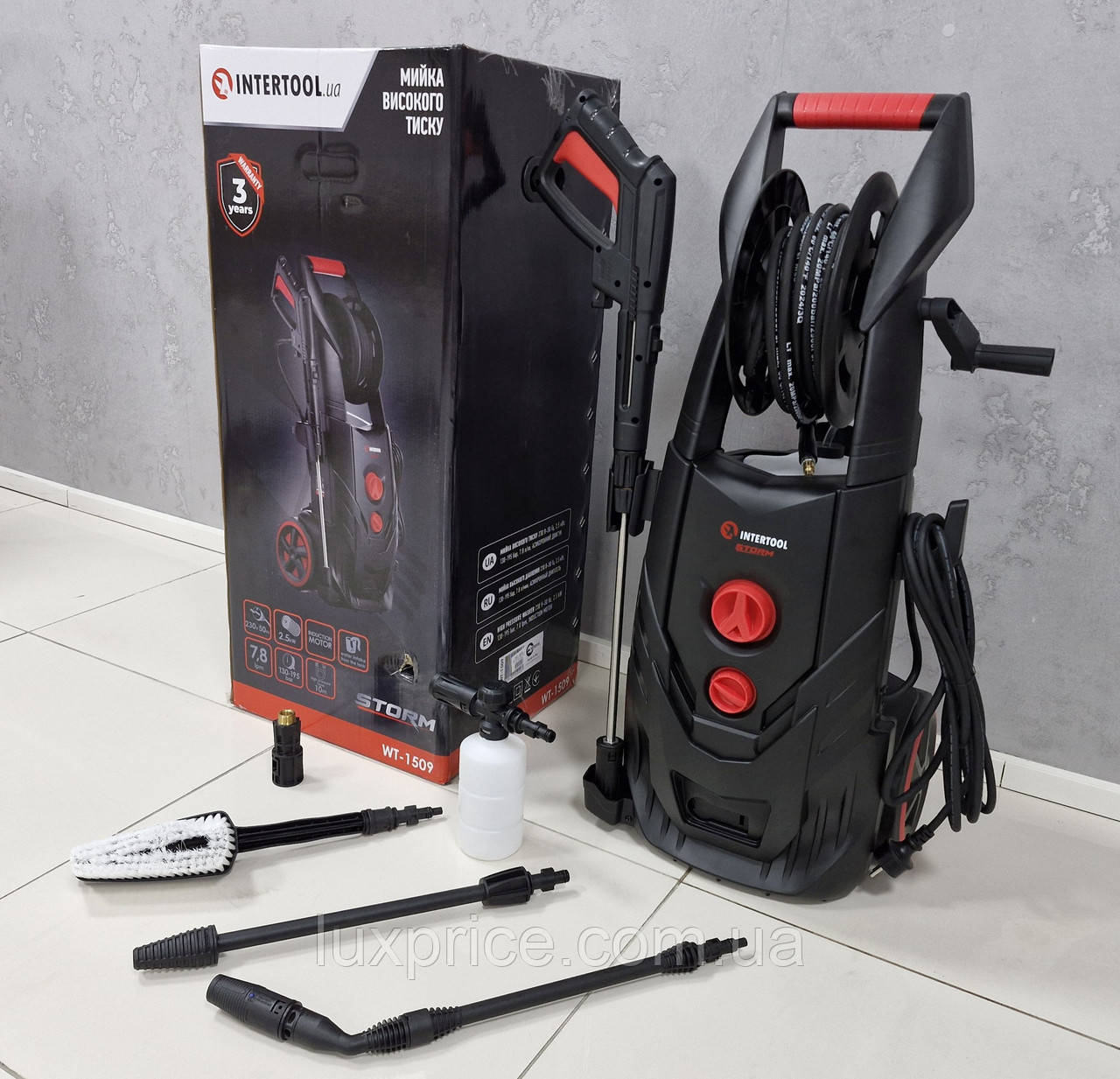 Мийка високого тиску STORM, 2500 Вт, 130-195 бар INTERTOOL WT-1509    Luxprice, фото 1
