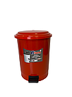 Відро для сміття побутове з педаллю на 12л пластик (Червоне), фото 6