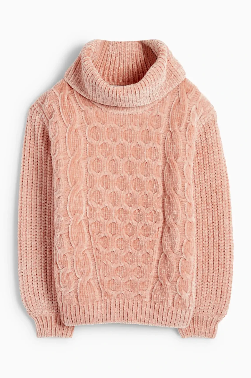 Джемпер з коміром-поло з шеніл в рубчик візерунок косої в'язки C&A 98, 104, 110, 122см, фото 1