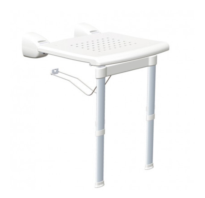 Відкидне сидіння для душової на ніжках з настінним кріпленням KING-PWSL-00, фото 1