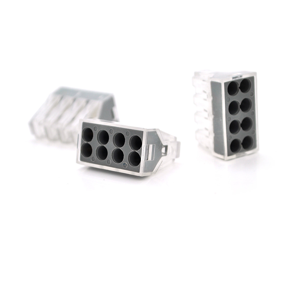 Клемма WAGO K773-108 8-провідна з зажимом, 8 контактів, прозоро-чорна, для розподільчих коробок, артикул 12433, фото 1