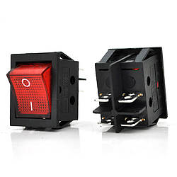 Перемикач ON-OFF KCD4-201N, 250VAC / 16A, 4 контакти, Red, Q50 ( 246*170*41 ) 0,66 кг