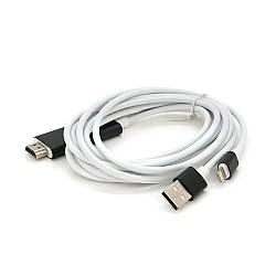 Конвертер MHL Lighting (тато) + USB (тато) => HDMI(тато) 1.8м, White, 4K/2K, BOX