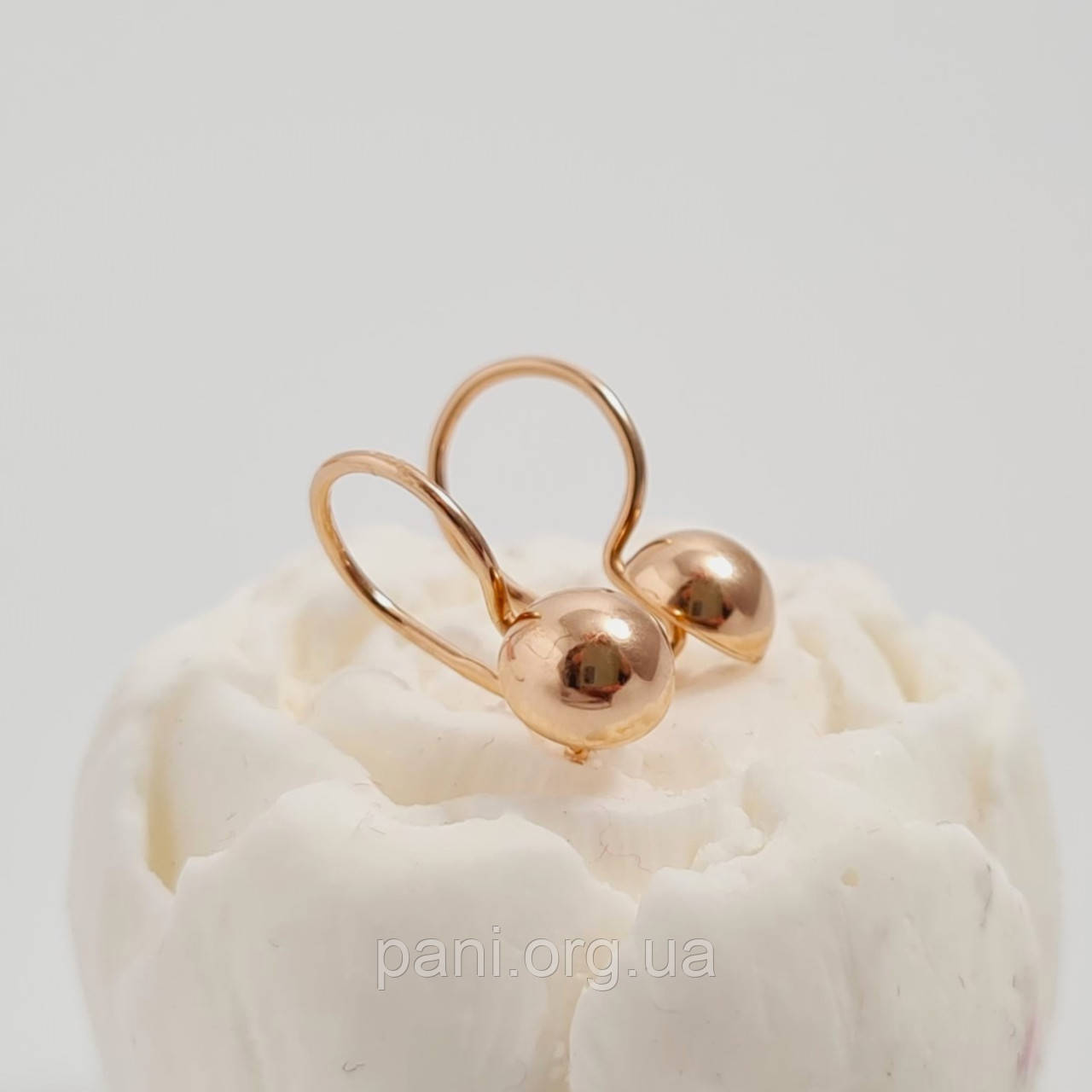 Сережки золоті класичні гладкі без каменів, фото 1