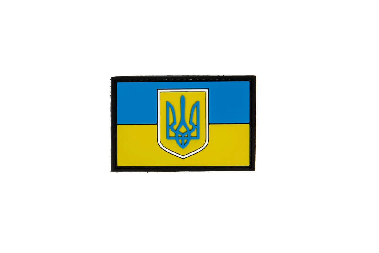 UA FLAG WITH NATIONAL EMBLEM ПВХ патч 3D, фото 1