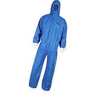 Комбінезон маляра з капюшоном X-Safe від бруду, пилу, аерозолів, L, 3 шари СМС, синій, захисний клап Sizam