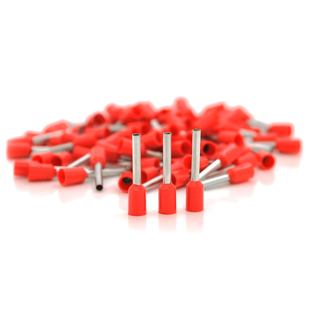 Кабельний наконечник VE1512, 1,5мм, мідна трубка 12мм, ізоляція, упаковка 100шт, артикул 10907