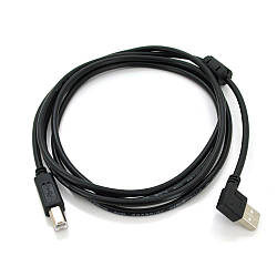 Кабель USB 2.0 RITAR AM/BM, 2.0m, угловий 90°, чорний, артикул 1084